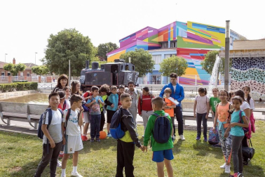 Alumnado del CP Griseras de Tudela durante una jornada de clase.