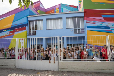 Alumnado del CP Griseras de Tudela durante una jornada de clase.