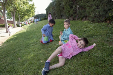 Alumnado del CP Griseras de Tudela durante una jornada de clase.
