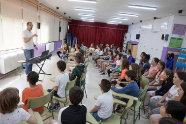 Alumnado del CP Griseras de Tudela durante una jornada de clase.