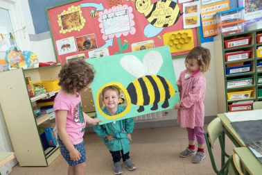 Alumnado del CP Griseras de Tudela durante una jornada de clase.