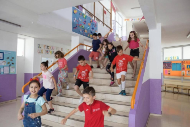 Alumnado del CP Griseras de Tudela durante una jornada de clase.