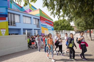 Alumnado del CP Griseras de Tudela durante una jornada de clase.