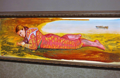 La exposición del artista llena de color y realismo el Nuevo Casino Principal de Pamplona.