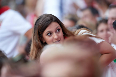 Público asistente a la Plaza de Toros de Pamplona durante la primera corrida de la Feria deL Toro 2019.
