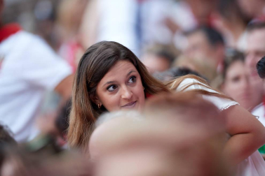 Público asistente a la Plaza de Toros de Pamplona durante la primera corrida de la Feria deL Toro 2019.