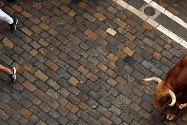 Imágenes del primer encierro de los sanfermines 2019 protagonizado por toros de Puerto de San Lorenzo.