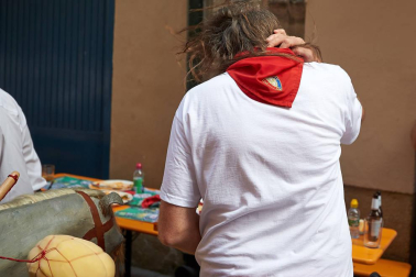 Fotos del recorrido de los gigantes y cabezudos de Pamplona del día 8 de julio de San Fermín 2019