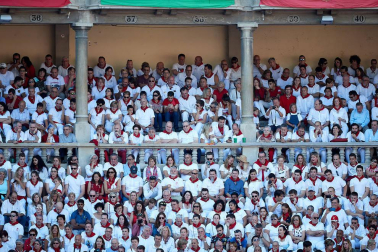 Público asistente a la Plaza de Toros de Pamplona durante la tercera corrida de la Feria del Toro 2019 con la ganadería de José Escolar para los diestros Fernando Robleño, Javier Castaño y Pepe Moral.