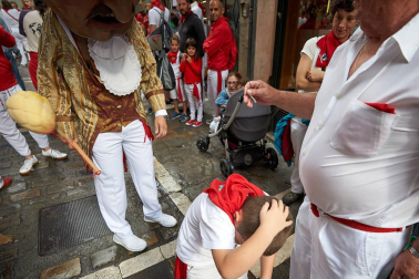 Fotos del recorrido de los gigantes y cabezudos de Pamplona del día 9 de julio de San Fermín 2019