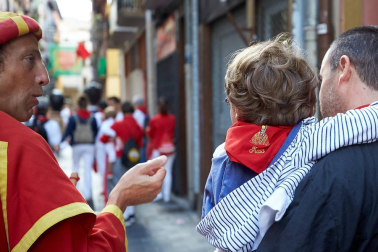Fotos del recorrido de los gigantes y cabezudos de Pamplona del día 9 de julio de San Fermín 2019