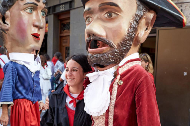 Fotos del recorrido de los gigantes y cabezudos de Pamplona del día 9 de julio de San Fermín 2019