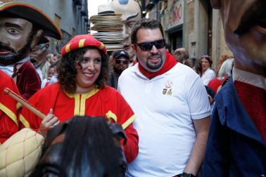 Fotos del recorrido de los gigantes y cabezudos de Pamplona del día 9 de julio de San Fermín 2019