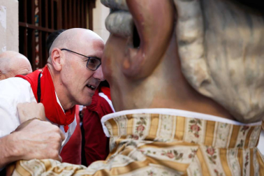 Fotos del recorrido de los gigantes y cabezudos de Pamplona del día 9 de julio de San Fermín 2019