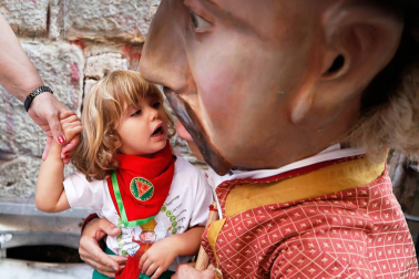 Fotos del recorrido de los gigantes y cabezudos de Pamplona del día 9 de julio de San Fermín 2019