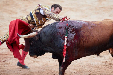 Fotos de la corrida con toros de la ganadería Núñez del Cuvillo para los diestros Antonio Ferrera, Miguel Ángel Perera y Cayetano Rivera.