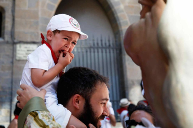 Fotos del recorrido de los gigantes y cabezudos de Pamplona del día 9 de julio de San Fermín 2019