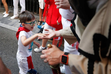 Fotos del recorrido de los gigantes y cabezudos de Pamplona del día 9 de julio de San Fermín 2019
