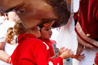 Fotos del recorrido de los gigantes y cabezudos de Pamplona del día 9 de julio de San Fermín 2019