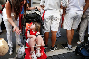 Fotos del recorrido de los gigantes y cabezudos de Pamplona del día 9 de julio de San Fermín 2019
