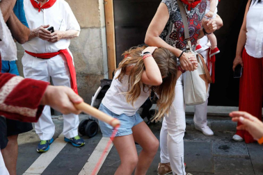 Fotos del recorrido de los gigantes y cabezudos de Pamplona del día 9 de julio de San Fermín 2019