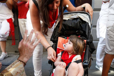 Fotos del recorrido de los gigantes y cabezudos de Pamplona del día 9 de julio de San Fermín 2019