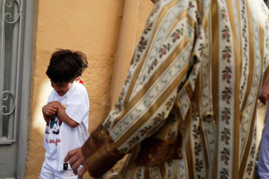 Fotos del recorrido de los gigantes y cabezudos de Pamplona del día 9 de julio de San Fermín 2019