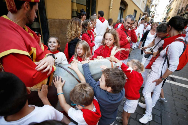 Fotos del recorrido de los gigantes y cabezudos de Pamplona del día 9 de julio de San Fermín 2019