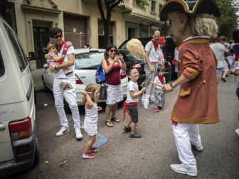 Fotos del recorrido de los gigantes y cabezudos de Pamplona del día 9 de julio de San Fermín 2019