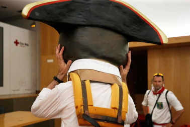 Fotos del recorrido de los gigantes y cabezudos de Pamplona del día 9 de julio de San Fermín 2019