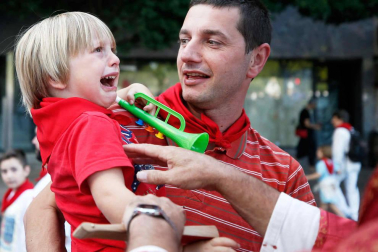 Fotos del recorrido de los gigantes y cabezudos de Pamplona del día 9 de julio de San Fermín 2019