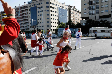 Fotos del recorrido de los gigantes y cabezudos de Pamplona del día 9 de julio de San Fermín 2019
