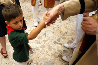 Fotos del recorrido de los gigantes y cabezudos de Pamplona del día 9 de julio de San Fermín 2019