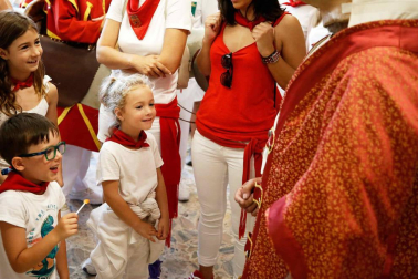 Fotos del recorrido de los gigantes y cabezudos de Pamplona del día 9 de julio de San Fermín 2019