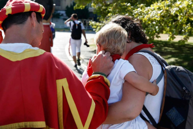 Fotos del recorrido de los gigantes y cabezudos de Pamplona del día 9 de julio de San Fermín 2019