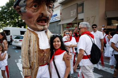 Fotos del recorrido de los gigantes y cabezudos de Pamplona del día 9 de julio de San Fermín 2019