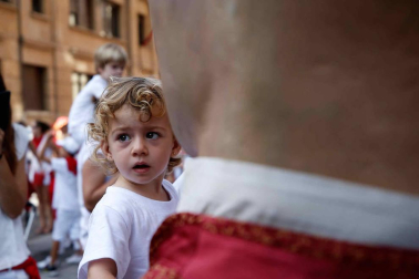 Fotos del recorrido de los gigantes y cabezudos de Pamplona del día 9 de julio de San Fermín 2019