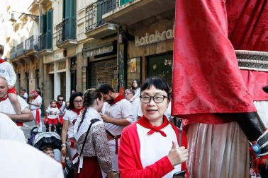 Fotos del recorrido de los gigantes y cabezudos de Pamplona del día 9 de julio de San Fermín 2019