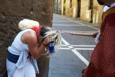 Fotos del recorrido de la Comparsa de Gigantes y Cabezudos de Pamplona del día 9 de julio de San Fermín 2019
