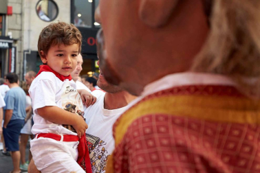 Fotos del recorrido de la Comparsa de Gigantes y Cabezudos de Pamplona del día 9 de julio de San Fermín 2019