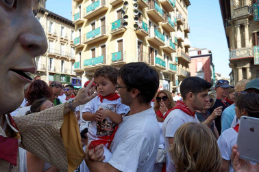 Fotos del recorrido de la Comparsa de Gigantes y Cabezudos de Pamplona del día 9 de julio de San Fermín 2019