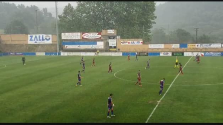 DIluvio en Amorebieta durante el amistoso de Osasuna