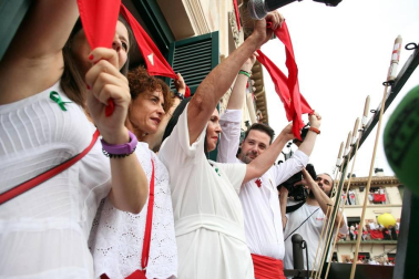 Este miércoles 24 de julio comenzaron las fiestas de Santa Ana en Tudela con el tradicional lanzamiento del cohete.