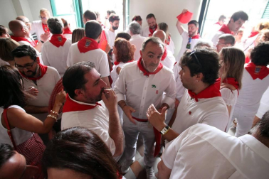 Este miércoles 24 de julio comenzaron las fiestas de Santa Ana en Tudela con el tradicional lanzamiento del cohete.