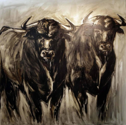 Diez pintores y tres escultores protagonizan una exposición sobre el toro en la galería Michel Menéndez
