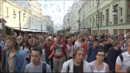 Mas de 1.300 detenidos tras una gran protesta en Moscú