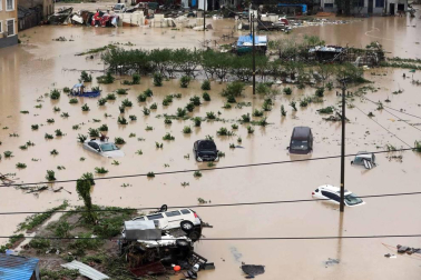 Imágenes del paso del tifón 'Lekima' por la provincia china de Zhejiang (este).