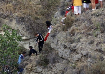 Todas las fotos del encierro del día 11 de agosto de del Pilón de Falces, una carrera que duró dos minutos y 15 segundos.