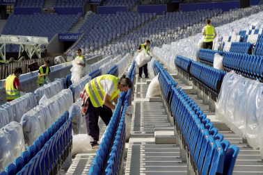 Aspecto del estadio de la Real Sociedad tras las reformas.