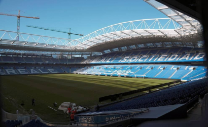 Aspecto del estadio de la Real Sociedad tras las reformas.